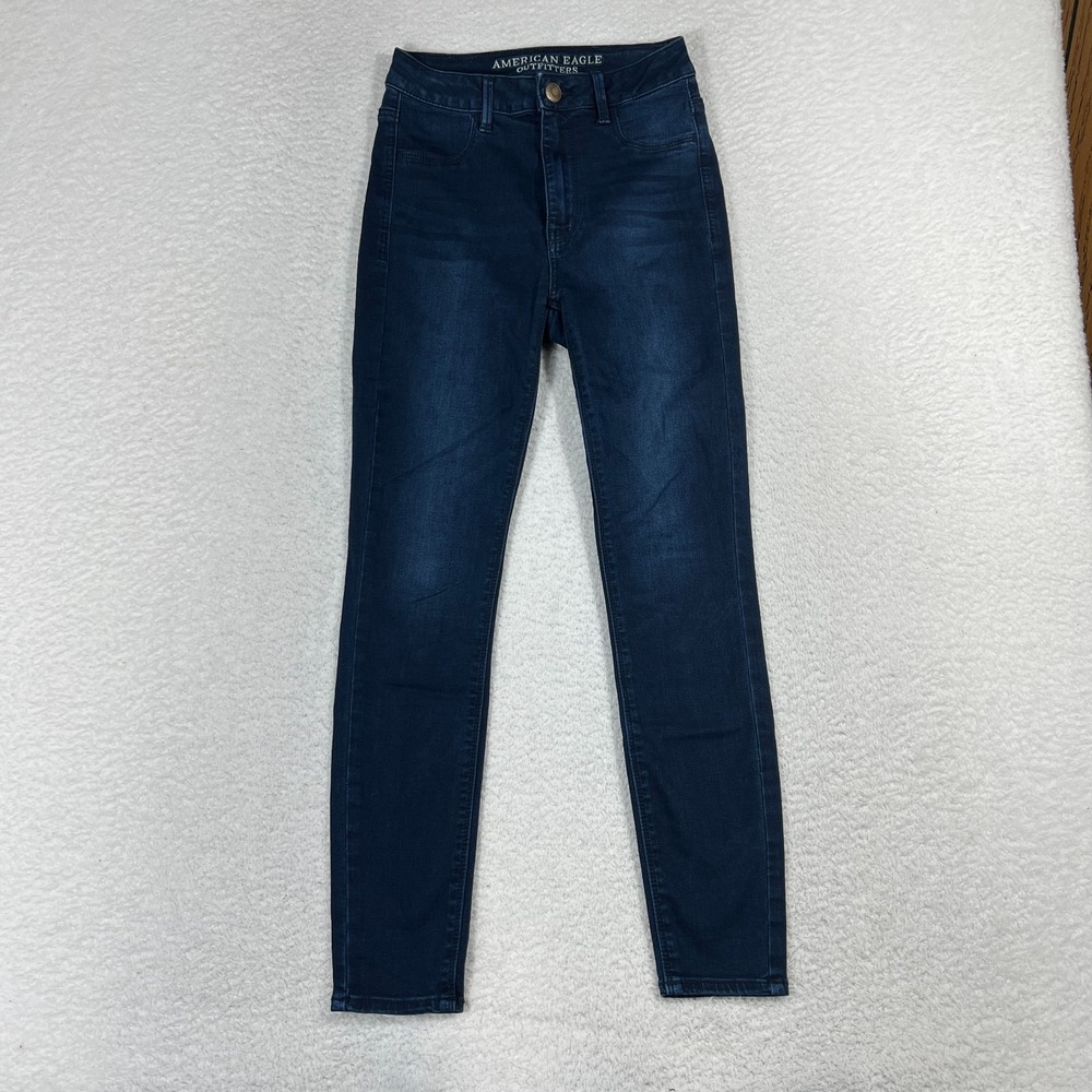 American Eagle Sky High Jeggings 2 (24x 26) Dark Wash Stretch Denim Womens